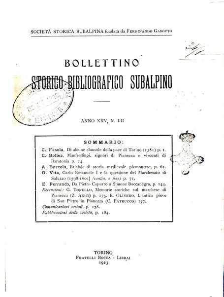 Bollettino storico-bibliografico subalpino