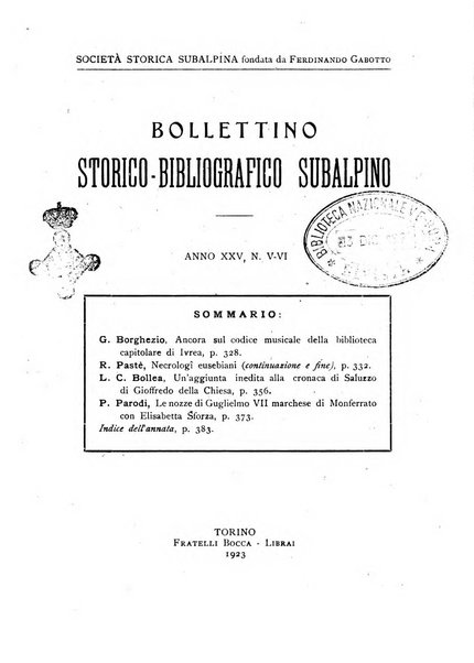 Bollettino storico-bibliografico subalpino