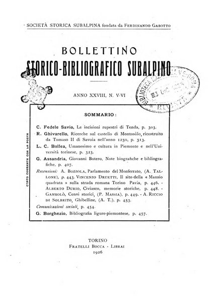 Bollettino storico-bibliografico subalpino