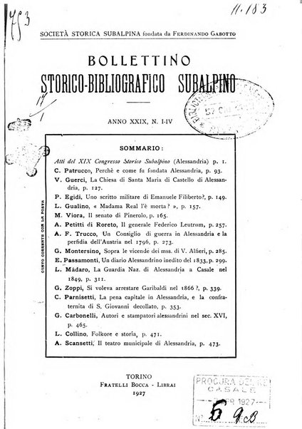 Bollettino storico-bibliografico subalpino