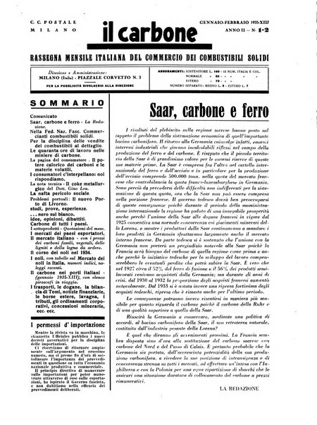 Il carbone Rassegna mensile italiana del commercio dei combustibili solidi