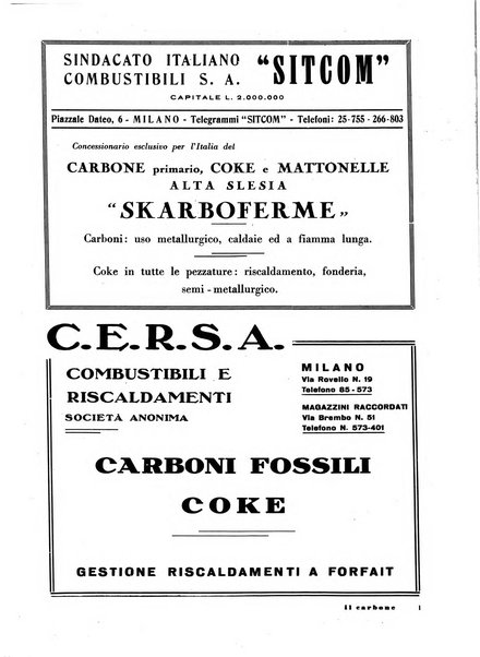 Il carbone Rassegna mensile italiana del commercio dei combustibili solidi