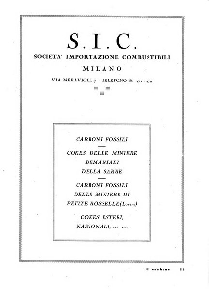 Il carbone Rassegna mensile italiana del commercio dei combustibili solidi