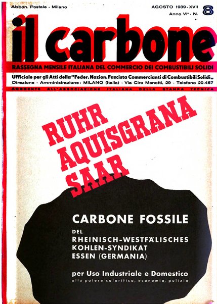 Il carbone Rassegna mensile italiana del commercio dei combustibili solidi