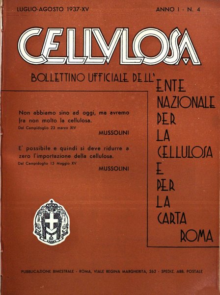 Cellulosa Bollettino ufficiale dell'Ente Nazionale per la cellulosa e per la carta