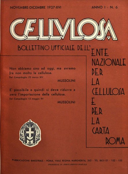 Cellulosa Bollettino ufficiale dell'Ente Nazionale per la cellulosa e per la carta