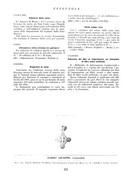 Cellulosa Bollettino ufficiale dell'Ente Nazionale per la cellulosa e per la carta