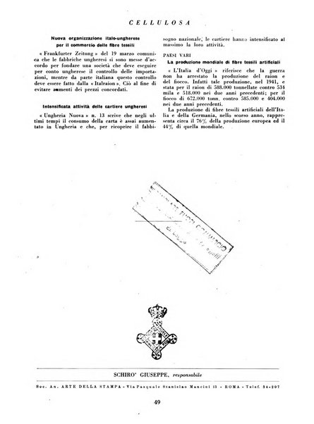 Cellulosa Bollettino ufficiale dell'Ente Nazionale per la cellulosa e per la carta