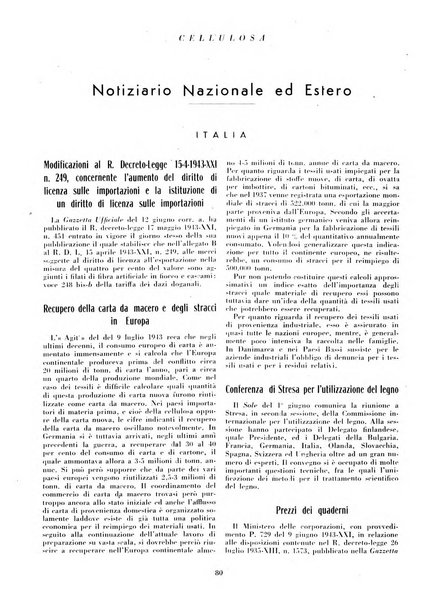 Cellulosa Bollettino ufficiale dell'Ente Nazionale per la cellulosa e per la carta