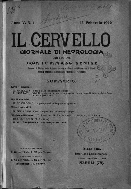 Il cervello Giornale di nevrologia