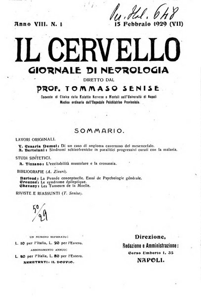 Il cervello Giornale di nevrologia