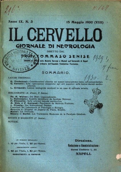 Il cervello Giornale di nevrologia