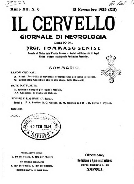 Il cervello Giornale di nevrologia