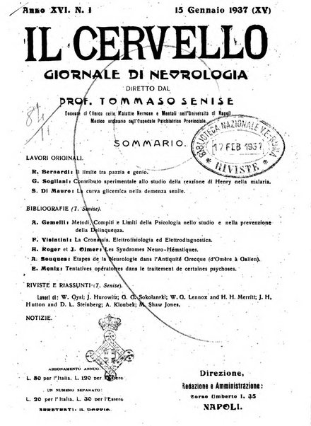 Il cervello Giornale di nevrologia