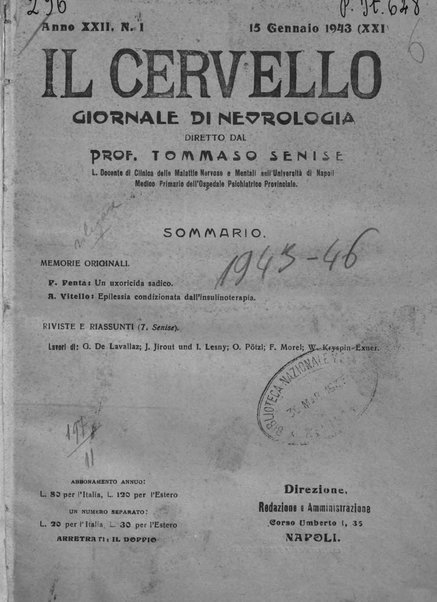 Il cervello Giornale di nevrologia