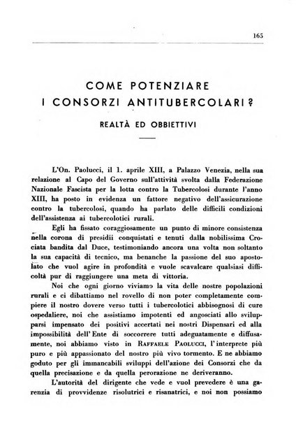 Il Consorzio antitubercolare Rivista mensile scientifico sociale di tisiologia