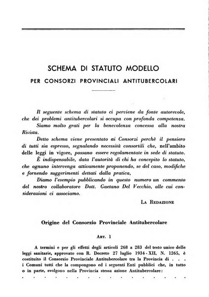 Il Consorzio antitubercolare Rivista mensile scientifico sociale di tisiologia