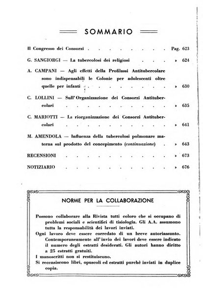 Il Consorzio antitubercolare Rivista mensile scientifico sociale di tisiologia