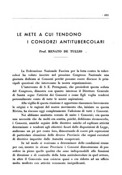 Il Consorzio antitubercolare Rivista mensile scientifico sociale di tisiologia