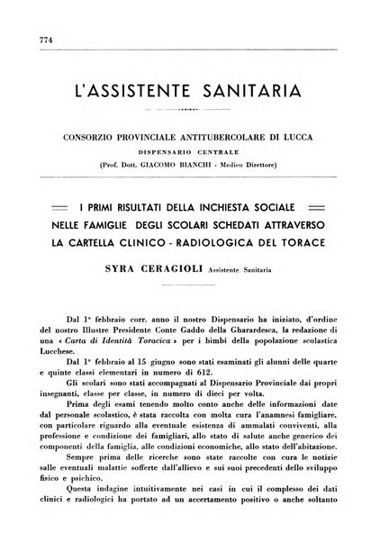 Il Consorzio antitubercolare Rivista mensile scientifico sociale di tisiologia