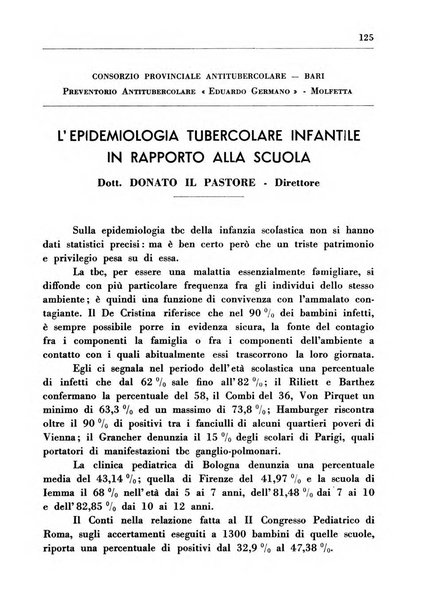 Il Consorzio antitubercolare Rivista mensile scientifico sociale di tisiologia