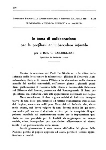 Il Consorzio antitubercolare Rivista mensile scientifico sociale di tisiologia