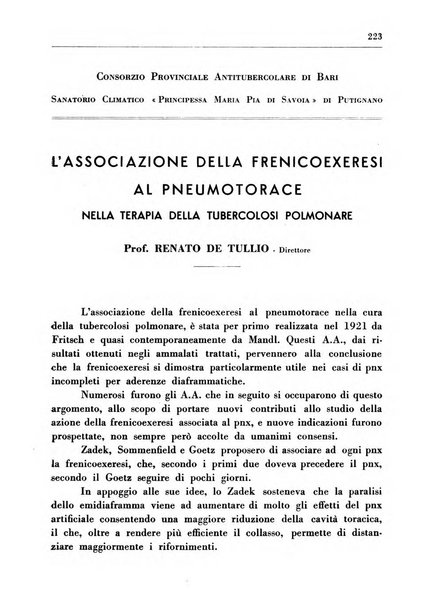 Il Consorzio antitubercolare Rivista mensile scientifico sociale di tisiologia