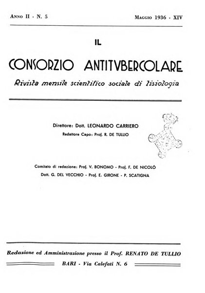 Il Consorzio antitubercolare Rivista mensile scientifico sociale di tisiologia