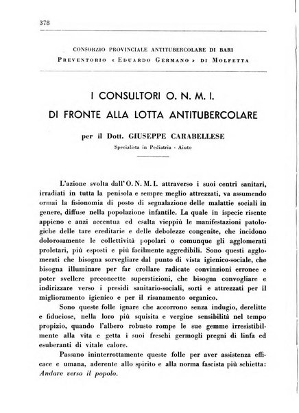 Il Consorzio antitubercolare Rivista mensile scientifico sociale di tisiologia