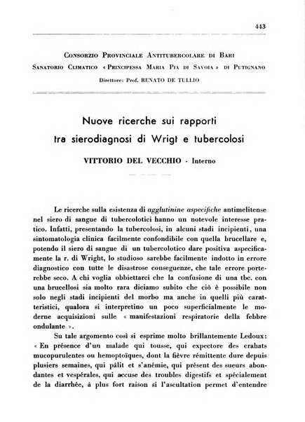 Il Consorzio antitubercolare Rivista mensile scientifico sociale di tisiologia