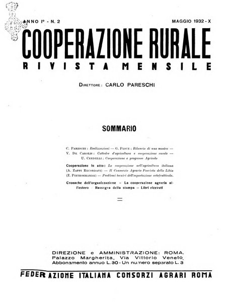 Cooperazione rurale rivista mensile