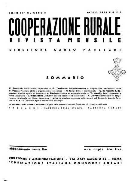 Cooperazione rurale rivista mensile