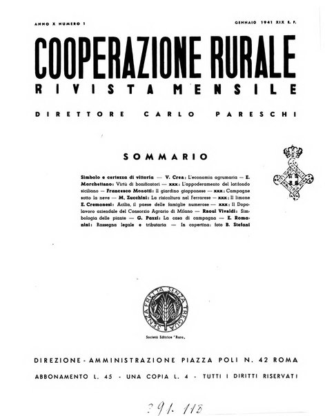 Cooperazione rurale rivista mensile