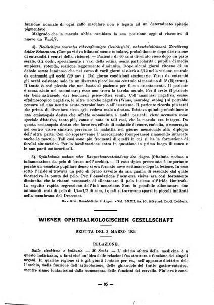 Lettura oftalmologica rivista mensile di oculistica pratica