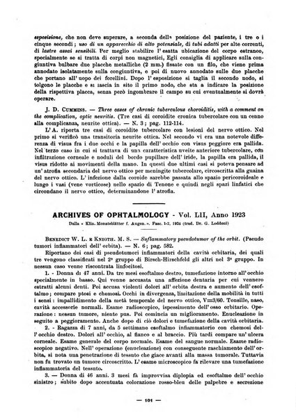 Lettura oftalmologica rivista mensile di oculistica pratica