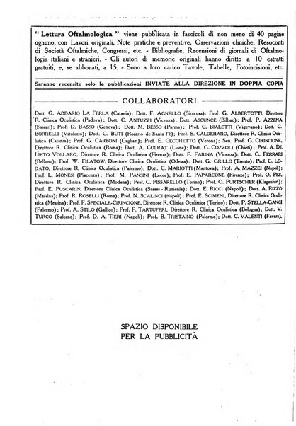 Lettura oftalmologica rivista mensile di oculistica pratica