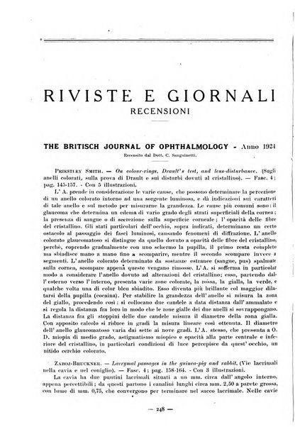 Lettura oftalmologica rivista mensile di oculistica pratica