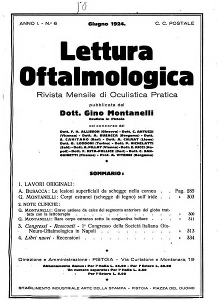 Lettura oftalmologica rivista mensile di oculistica pratica