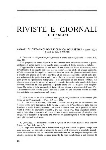 Lettura oftalmologica rivista mensile di oculistica pratica