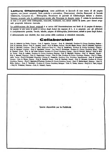 Lettura oftalmologica rivista mensile di oculistica pratica