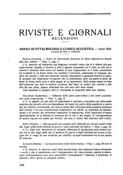 Lettura oftalmologica rivista mensile di oculistica pratica