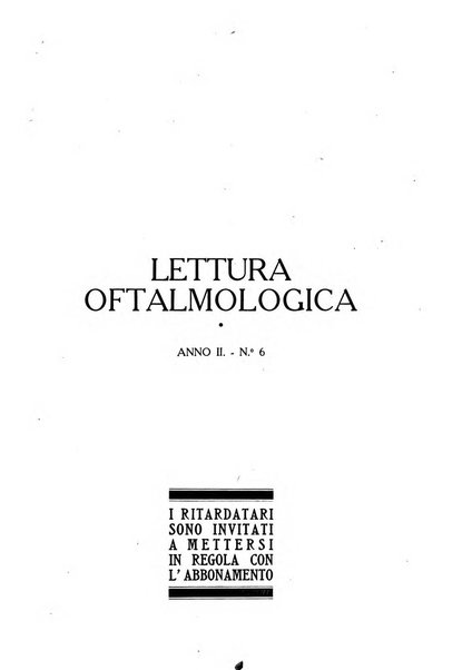 Lettura oftalmologica rivista mensile di oculistica pratica