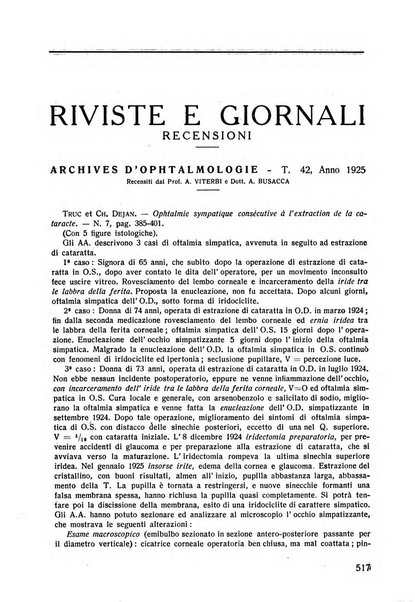 Lettura oftalmologica rivista mensile di oculistica pratica