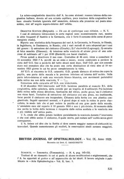 Lettura oftalmologica rivista mensile di oculistica pratica