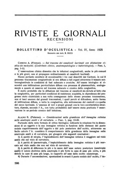 Lettura oftalmologica rivista mensile di oculistica pratica