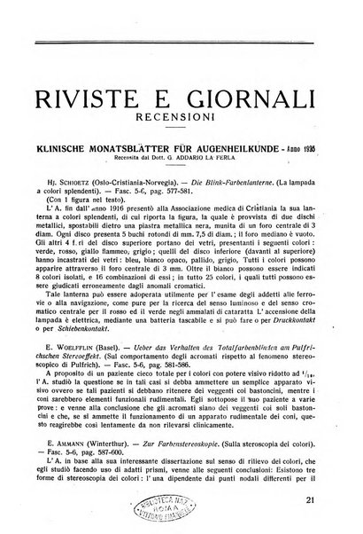 Lettura oftalmologica rivista mensile di oculistica pratica