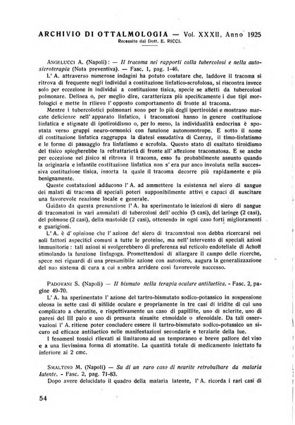 Lettura oftalmologica rivista mensile di oculistica pratica