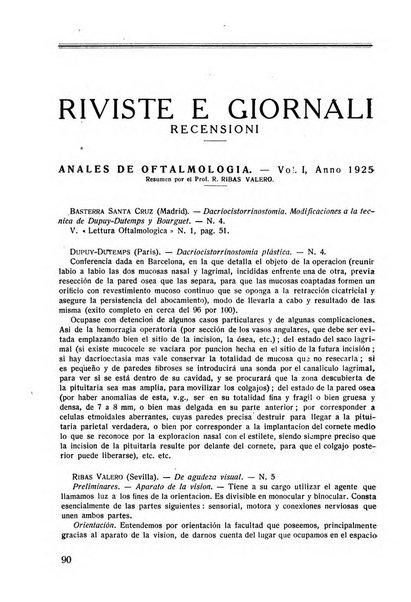 Lettura oftalmologica rivista mensile di oculistica pratica