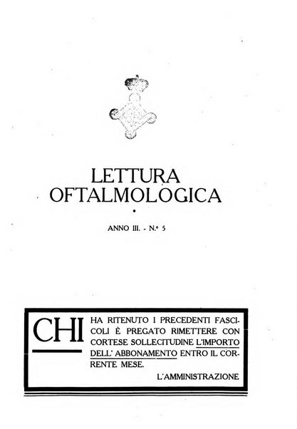 Lettura oftalmologica rivista mensile di oculistica pratica