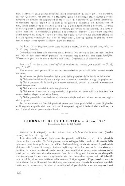 Lettura oftalmologica rivista mensile di oculistica pratica